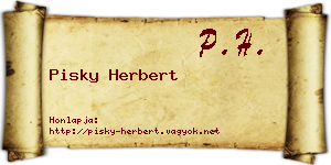 Pisky Herbert névjegykártya